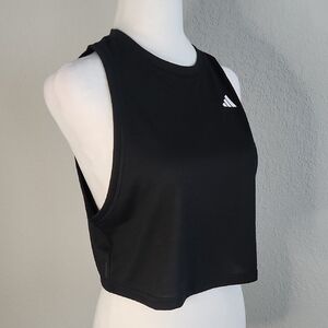 Adidas Women's Black Sleeveless Active Wear Crop Top